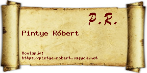Pintye Róbert névjegykártya