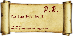 Pintye Róbert névjegykártya